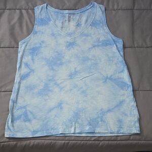Blue Tie-Dye Sleeveless Top